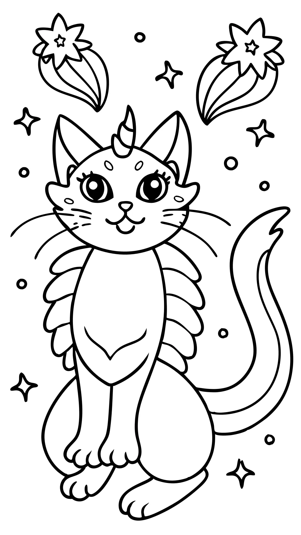 Cat Dragon Coloring Pages para niña de 10 años